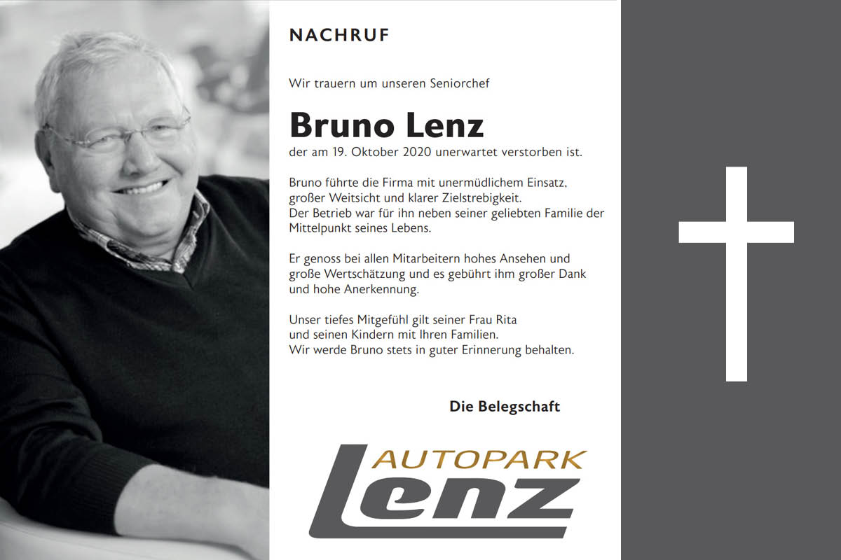 Wir trauern um Bruno Lenz